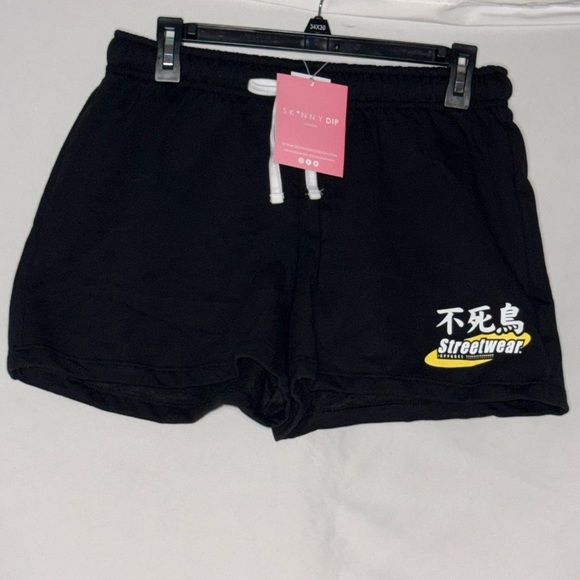 Skinnydip Pants - Skinny Dip Black Streetwear Graphic Sweat Shorts XS NWT